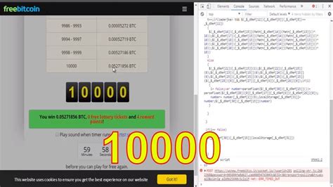 FreeBitcoin Jackpot WIN Script Roll Always 8888 Win Max 1 BTC .
